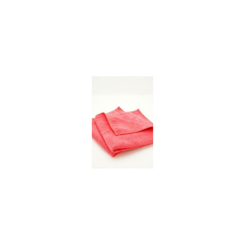 Short Pile 380GSM Microfiber Towel, Red 16" x 16"