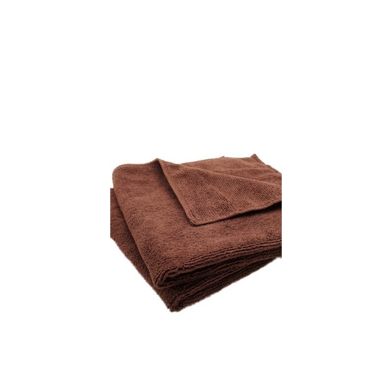 Short Pile 380GSM Microfiber Towel, Brown 16" x 16"