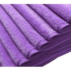 Short Pile 380GSM Microfiber Towel, Red 16" x 16"