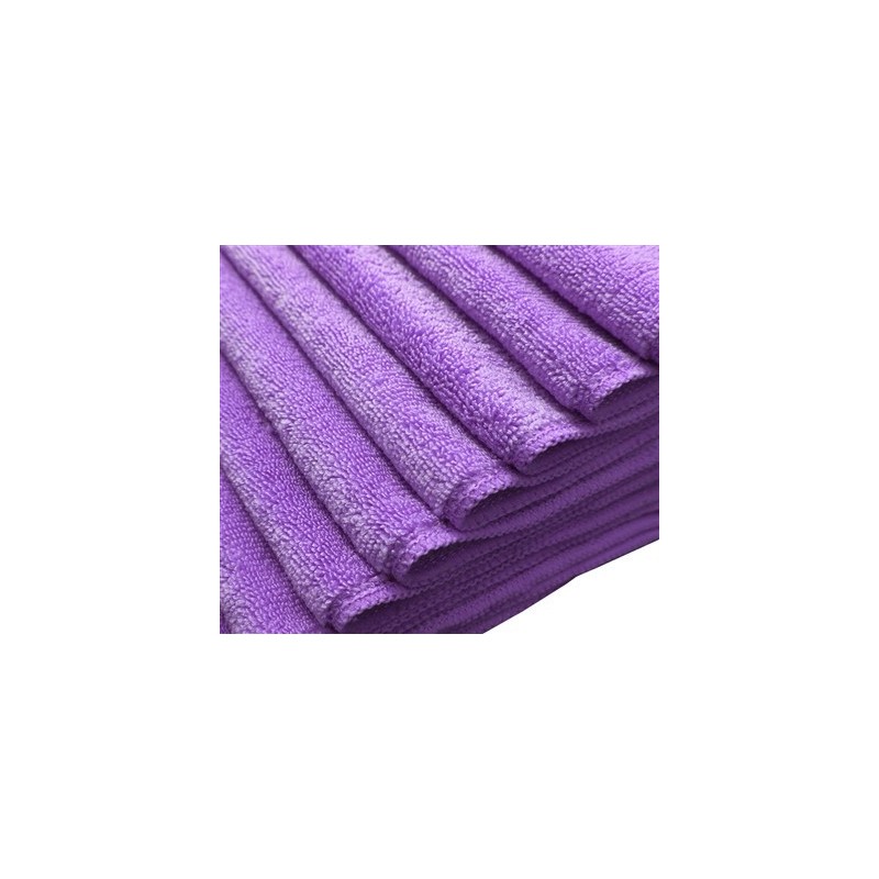 Short Pile 380GSM Microfiber Towel, Red 16" x 16"